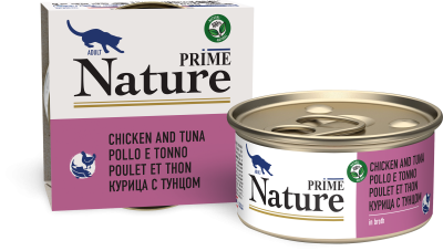 Prime Nature - Консервы для кошек, курица с тунцом, в желе 85гр