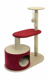 Yami Yami "Альпа" - Домик-когтеточка для кошек с этажом и полкой 85*40*90 см. 