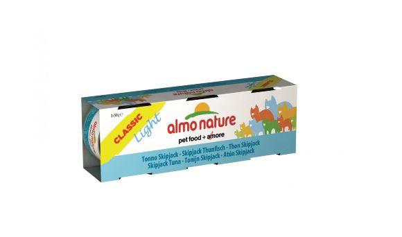 Almo Nature Classic Light Cat - низкокаллорийные консервы для кошек с полосатым Тунцом 50гр*3шт