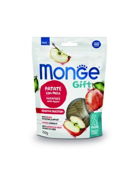 Monge Gift Sensitive - Лакомство для собак всех пород &amp;quot;Фруктовые чипсы&amp;quot; с картофелем и яблоком 150 г