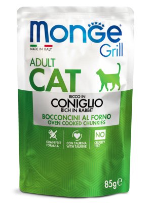 Monge Grill - Паучи для взрослых кошек итальянский кролик 85 г Monge Grill - Паучи для взрослых кошек итальянский кролик 85 г