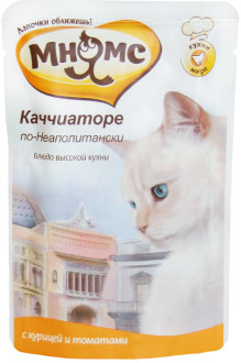 Мнямс - Паучи для кошек Каччиаторе по-Неаполитански (курица с томатами) 85 г