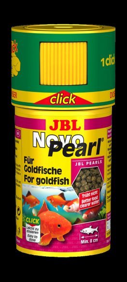 JBL NovoPearl CLICK - Основной корм в форме гранул для золотых рыбок, в банке с дозатором, 100 мл (37 г)