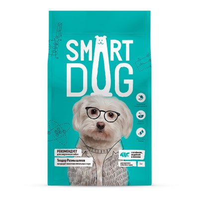 Smart Dog - сухой корм - Для взрослых собак с ягнёнком, лососем, индейкой Smart Dog - сухой корм - Для взрослых собак с ягнёнком, лососем, индейкой
