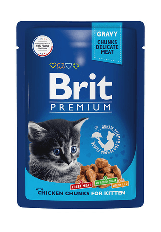 Brit - Консервы для котят, с Цыпленком в соусе, 85 гр