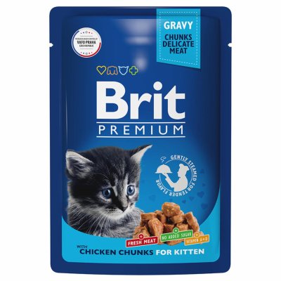 Brit - Консервы для котят, с Цыпленком в соусе, 85 гр Brit - Консервы для котят, с Цыпленком в соусе, 85 гр