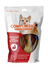 Compliment - Лакомство для собак всех пород, Ушки Кроличьи с Ягненком, 50 гр