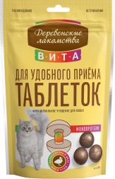 Деревенские Лакомства Вита - Угощение для удобного приёма таблеток для кошек с уткой, 40 г