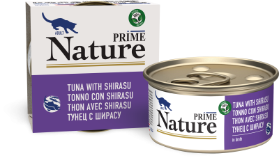 Prime Nature - Консервы для кошек, с тунец с ширасу, в желе 85гр Prime Nature - Консервы для кошек, с тунец с ширасу, в желе 85гр