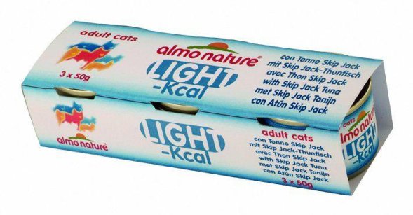 Almo Nature Light Cat - низкокаллорийные консервы для кошек с Тонгольским Тунцом 50гр*3шт