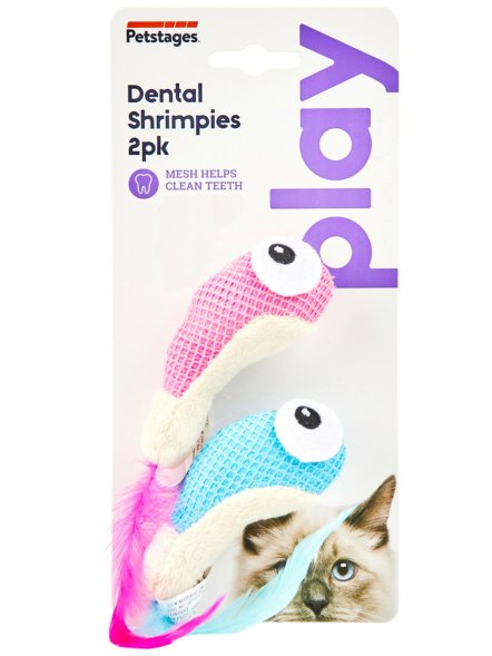 Petstages - Игрушка Dental &amp;quot;Креветки&amp;quot;, для кошек, с кошачьей мятой, 2 шт, 7 см
