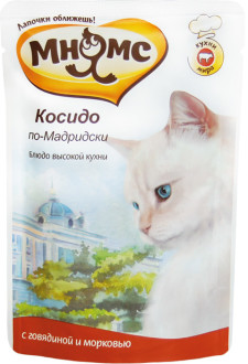 Мнямс - Паучи для кошек Косидо по-мадридски (говядина с морковью) 85 г
