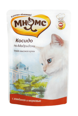 Мнямс - Паучи для кошек Косидо по-мадридски (говядина с морковью) 85 г