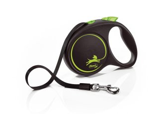 Flexi - Поводок-рулетка для собак 5 м до 25 кг, ремень (Black Design M Tape)