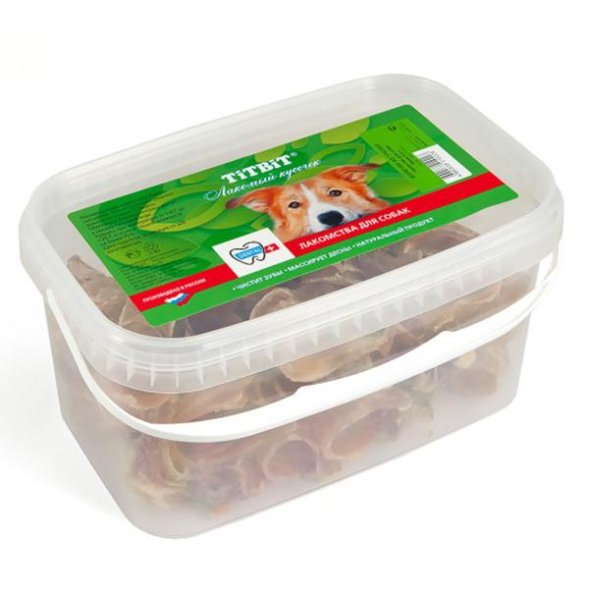 TiTBiT - Лакомство для собак, колечки из трахеи, банка 3,3л (350гр)