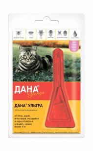 Apicenna Дана Ультра - капли на холку для кошек более 4 кг, 1 пипетка, 0.64 мл 13 г
