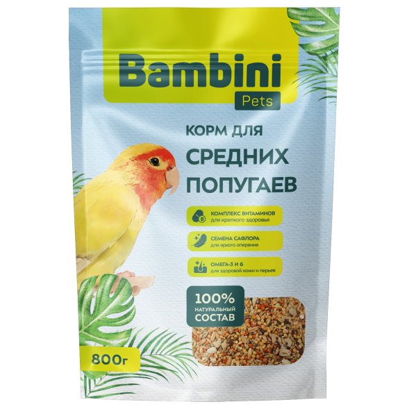 Bambini Pets - Корм для средних попугаев