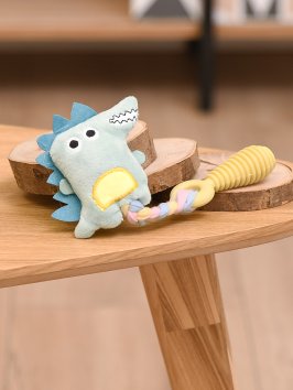 PetSHOP - Игрушка для собак, косточка на канате с игрушкой, 22 см