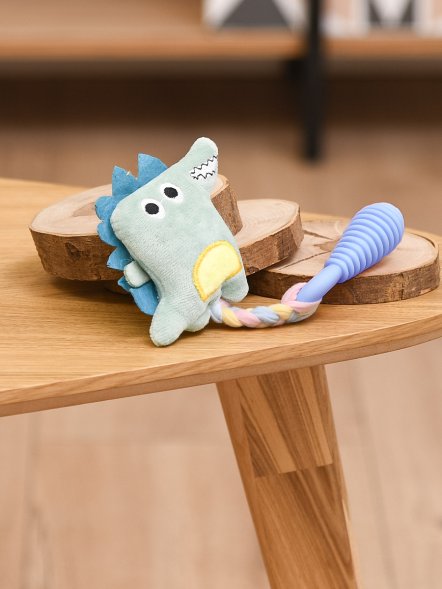 PetSHOP - Игрушка для собак, косточка на канате с игрушкой, 22 см