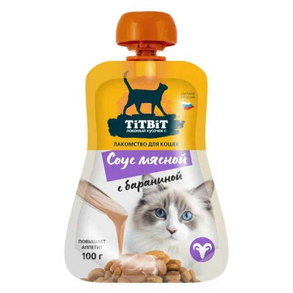 TiTBiT - Соус мясной с бараниной для кошек, 100 гр