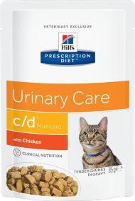 Hill's Prescription Diet c/d Multicare Urinary Care - Лечебные паучи для Кошек при МКБ - курица в соусе 85гр