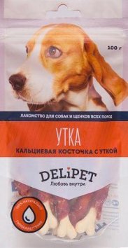 Delipet Кальциевая косточка с уткой