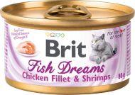 Brit Fish Dreams - Консервы для кошек с куриным филе и креветками 80 гр