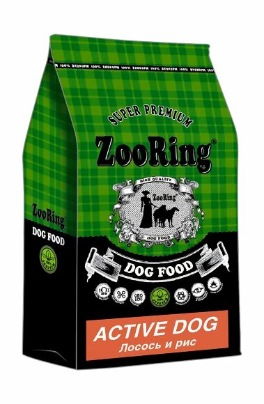45919.580 ZooRing Active Dog - Syhoi korm dlya sobak, s lososem 20kg kypit v zoomagazine «PetXP» ZooRing Active Dog - Сухой корм для собак, с лососем 20кг