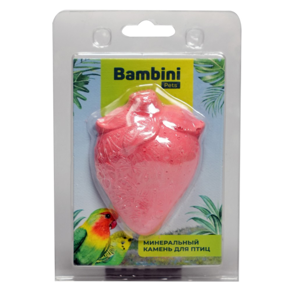 Bambini Pets - Минеральный камень для птиц, Клубничка, 30г