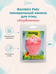 Bambini Pets - Минеральный камень для птиц, Клубничка, 30г