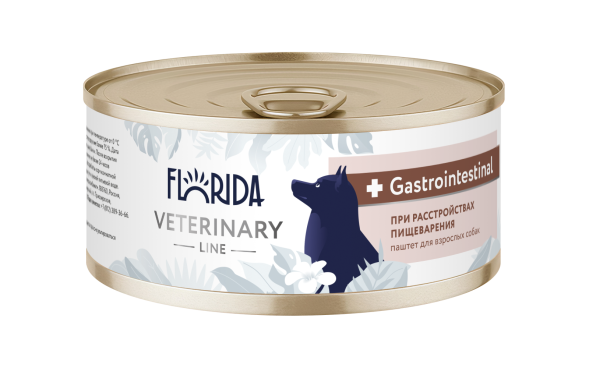 Florida Vet Gastrointestinal - Ветеринарный влажный диетический корм для взрослых собак при расстройствах пищеварения, 100 г