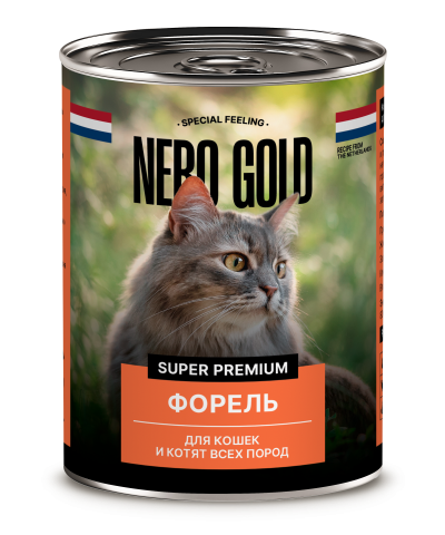Nero Gold - консервы - Консервы для кошек, Нежная форель 415гр