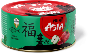 Prime Asia - Консервы для котят, тунец с колострумом в желе, 85 гр