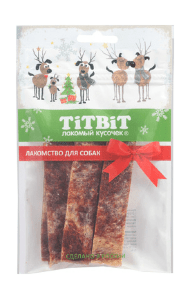 TiTBiT Новогодняя коллекция - Лакомство для собак, Мраморные стейки из Говядины, 80 гр