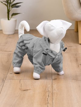PetSHOP - Дождевик для собак с капюшоном, с мембранным покрытием, серый