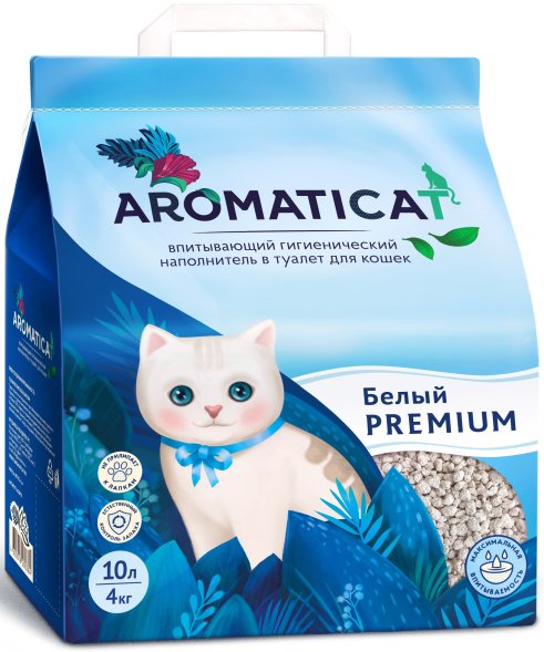 AromatiCat - Впитывающий наполнитель для кошачьего лотка, белый