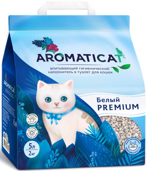 AromatiCat - Впитывающий наполнитель для кошачьего лотка, белый