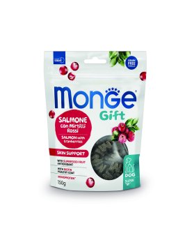 Monge Gift Skin Support - Лакомство для собак всех пород &amp;quot;Тренировочные лакомства&amp;quot; с лососем и клюквой для здоровой кожи 150 г