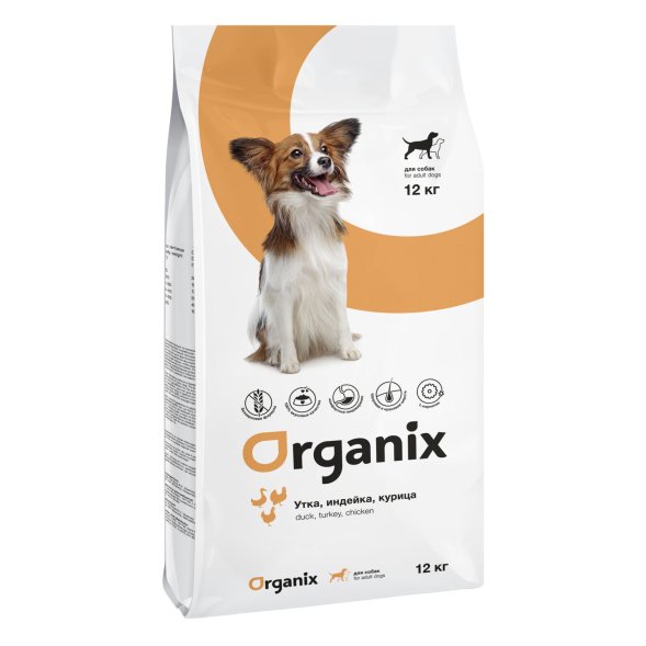 Organix - Беззерновой корм для собак с уткой, индейкой и курицей