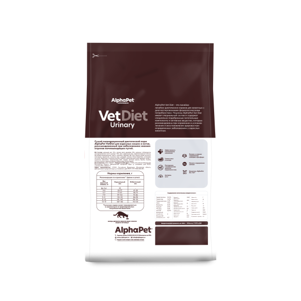 AlphaPet Vet Diet Urinary - Сухой диетический корм для взрослых кошек, при заболеваниях нижних отделов мочевыводящих путей