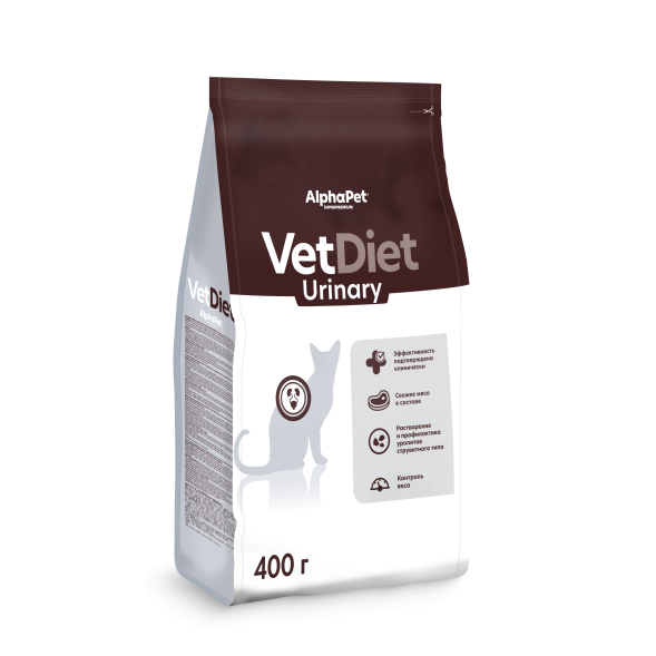 AlphaPet Vet Diet Urinary - Сухой диетический корм для взрослых кошек, при заболеваниях нижних отделов мочевыводящих путей