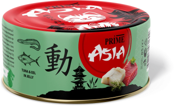 Prime Asia - Консервы для кошек, тунец с угрем в желе, 85 гр