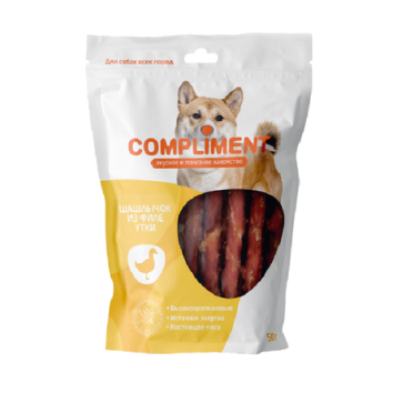 Compliment - Лакомство для собак всех пород, Шашлычок из Филе Утки, 50 гр