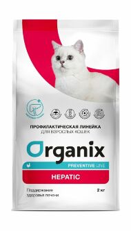 Organix Preventive Line Hepatic - Сухой корм для кошек, "Поддержание здоровья печени"