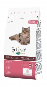 Schesir Sterilized and Light - Сухой корм для стерилизованных кошек (с ветчиной)