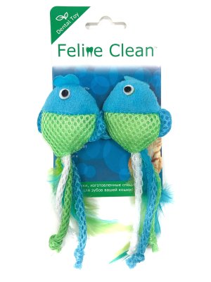 Feline Clean - Игрушка для кошек Dental Рыбки, ленты и перья (2 шт.)