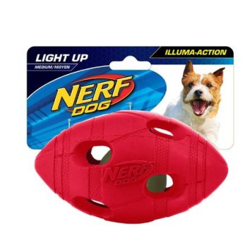 Nerf Dog - Игрушка для собак &amp;quot;Мяч-регби&amp;quot; светящийся, 13,5 см