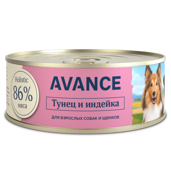 Avance - Консервы для собак и щенков, с Тунцом и Индейкой, 100 гр