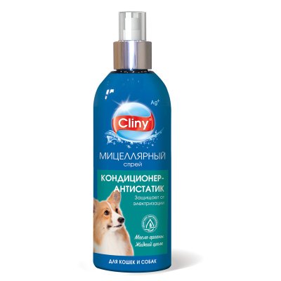 Cliny - спрей-антистатик для кошек и собак, 200мл Cliny - спрей-антистатик для кошек и собак, 200мл
