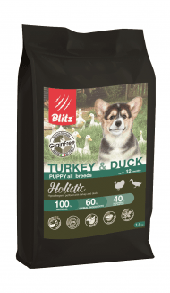 Blitz Holistic Puppy - Сухой корм для щенков беззерновой с индейкой и уткой 